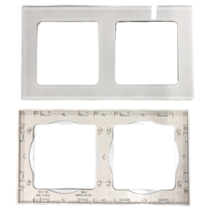 Aigostar - Cadre double en verre blanc