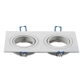 Aigostar - Cadre double pour luminaire encastré GU10 17,3x9,1 cm blanc