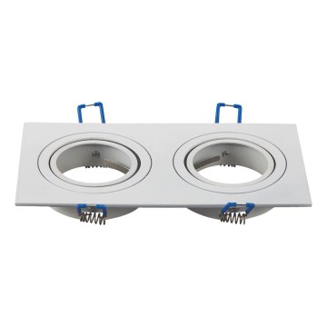 Aigostar - Cadre double pour luminaire encastré GU10 17,3x9,1 cm blanc