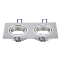 Aigostar - Cadre double pour spot encastré GU10 17,3 x 9,1 cm chrome mat