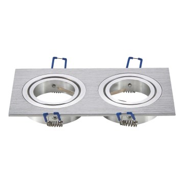 Aigostar - Cadre double pour spot encastré GU10 17,3 x 9,1 cm chrome mat