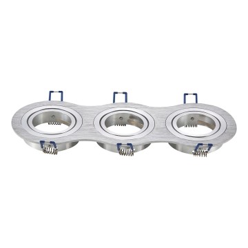 Aigostar - Cadre triple pour luminaire encastré GU10 25,5x9,1 cm chrome mat