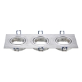 Aigostar - Cadre triple pour spot encastrable GU10 25,5x9,1 cm chrome mat