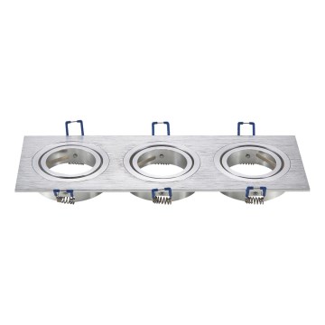 Aigostar - Cadre triple pour spot encastrable GU10 25,5x9,1 cm chrome mat