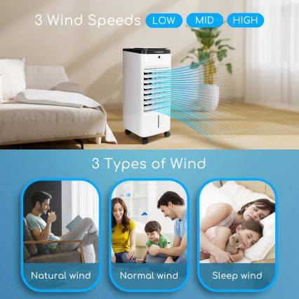 Aigostar - Climatiseur 60W/230V blanc/noir + télécommande