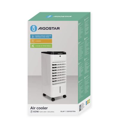 Aigostar - Climatiseur 60W/230V blanc/noir + télécommande