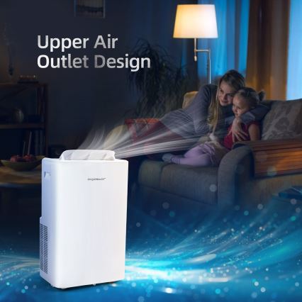Aigostar - Climatiseur mobile intelligent 1337 W/230 V 12000 BTU Wi-Fi blanc + télécommande
