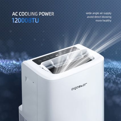 Aigostar - Climatiseur mobile intelligent 1337 W/230 V 12000 BTU Wi-Fi blanc + télécommande