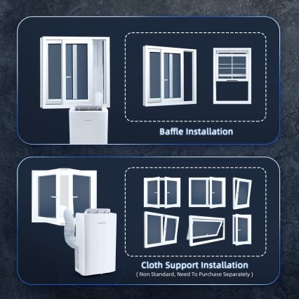 Aigostar - Climatiseur mobile intelligent 1337 W/230 V 12000 BTU Wi-Fi blanc + télécommande