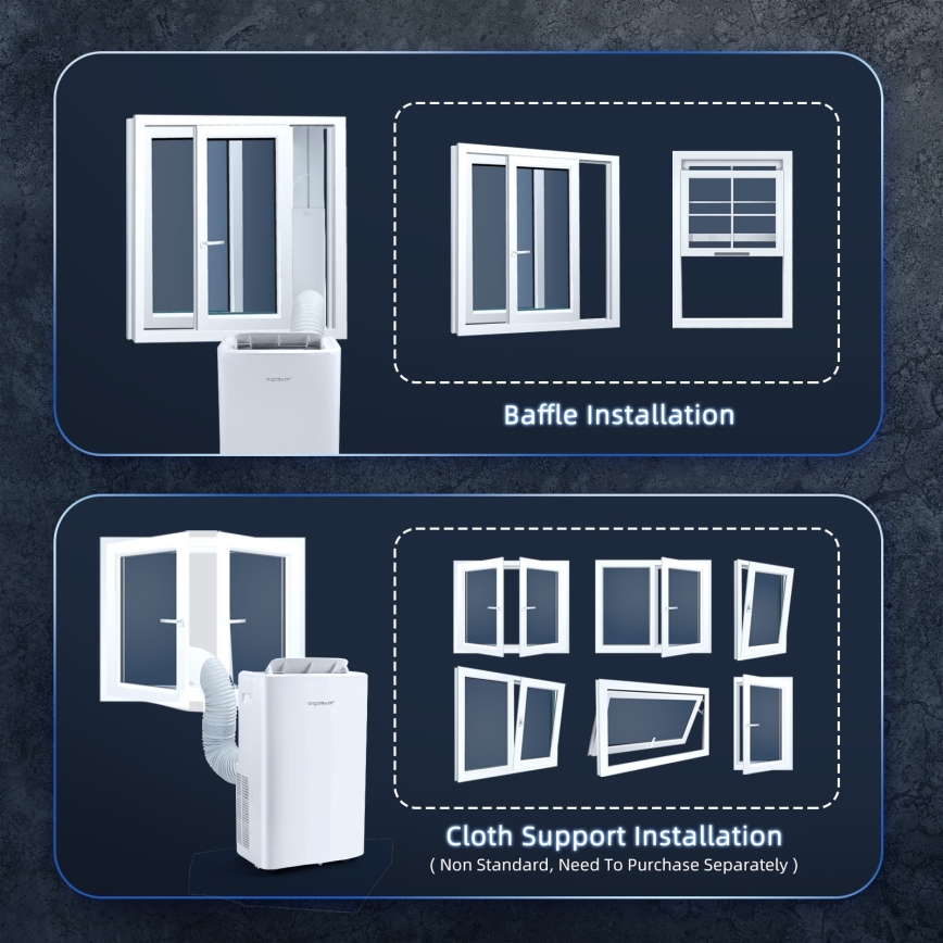 Aigostar - Climatiseur mobile intelligent 1337 W/230 V 12000 BTU Wi-Fi blanc + télécommande