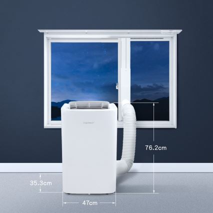 Aigostar - Climatiseur mobile intelligent 1337 W/230 V 12000 BTU Wi-Fi blanc + télécommande