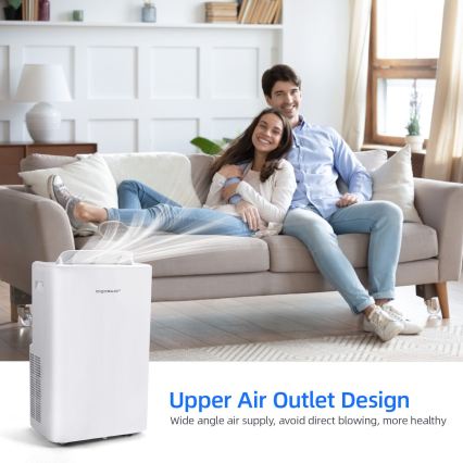 Aigostar - Climatiseur mobile intelligent 1337 W/230 V 12000 BTU Wi-Fi blanc + télécommande