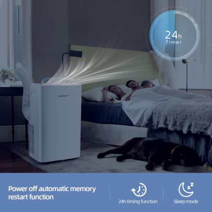 Aigostar - Climatiseur mobile intelligent 1337 W/230 V 12000 BTU Wi-Fi blanc + télécommande