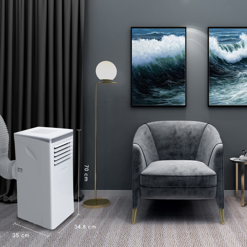 Aigostar - Climatiseur mobile intelligent 3 en 1 1003W/230V 9000 BTU Wi-Fi blanc + télécommande
