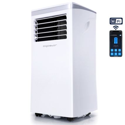 Aigostar - Climatiseur mobile intelligent 3 en 1 1003W/230V 9000 BTU Wi-Fi blanc + télécommande