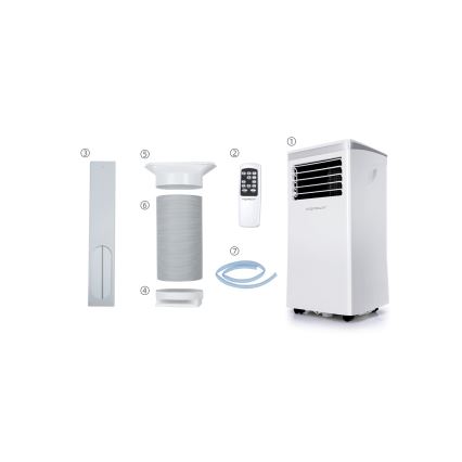 Aigostar - Climatiseur mobile intelligent 3 en 1 1003W/230V 9000 BTU Wi-Fi blanc + télécommande