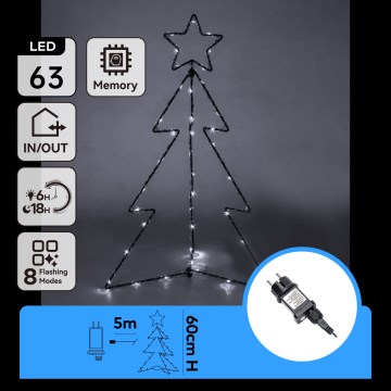 Aigostar - Décoration de Noël d'extérieur LED/3,6W/230V 60 cm IP44 sapin blanc froid