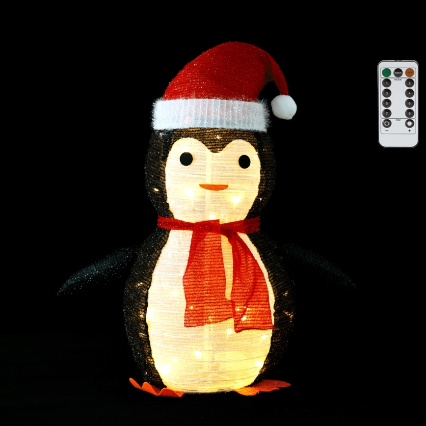 Aigostar - Décoration de Noël LED extérieure 50xLED/3xAA 0,7m IP44 pingouin + télécommande