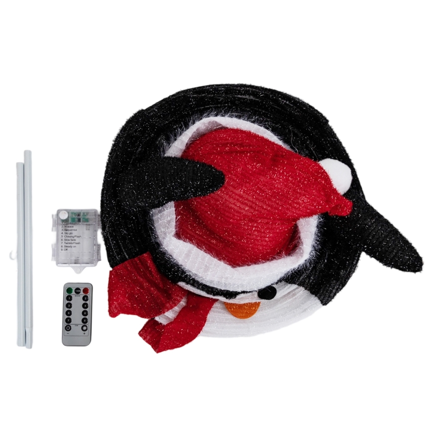 Aigostar - Décoration de Noël LED extérieure 50xLED/3xAA 0,7m IP44 pingouin + télécommande