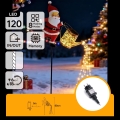 Aigostar - Décoration de Noël extérieure 120xLED/8 fonctions 80 cm IP44 Santa/blanc chaud