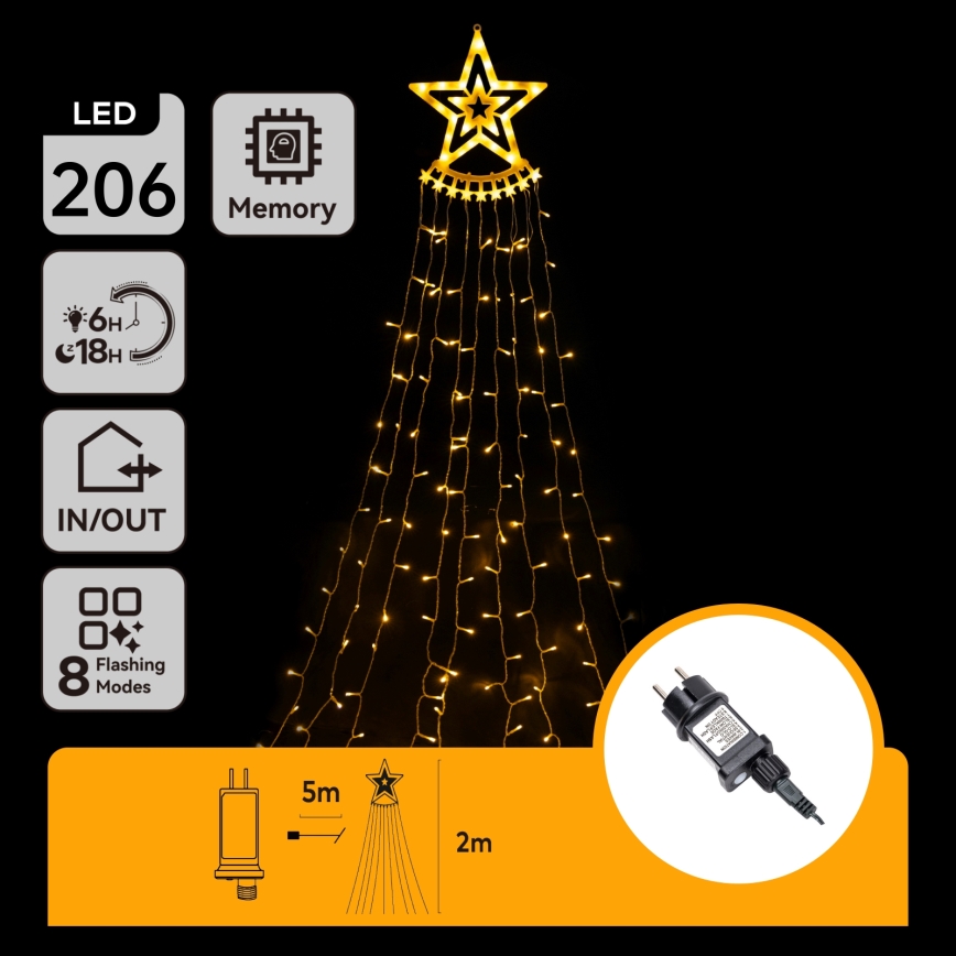 Aigostar - Décoration de Noël extérieure à LED/3,6W/230V 2m IP44 blanc chaud