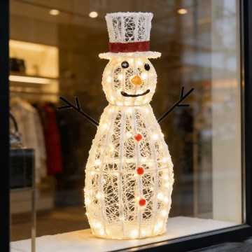 Aigostar - Décoration de Noël extérieure LED 180xLED/8 fonctions 0,9m IP44 blanc chaud bonhomme de neige