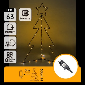 Aigostar - Décoration de Noël extérieure LED/3,6W/230V 60 cm IP44 blanc chaud