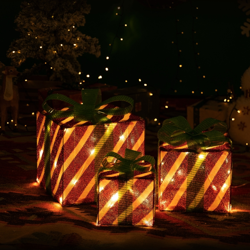 Aigostar- Décoration de Noël extérieure LED 3,6W/31/230V 2700K 20/25/30cm IP44 Cadeaux