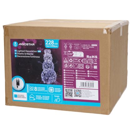 Aigostar-Décoration de Noël extérieure LED/3,6W/31/230V 6500K 90cm IP44 bonhomme de neige