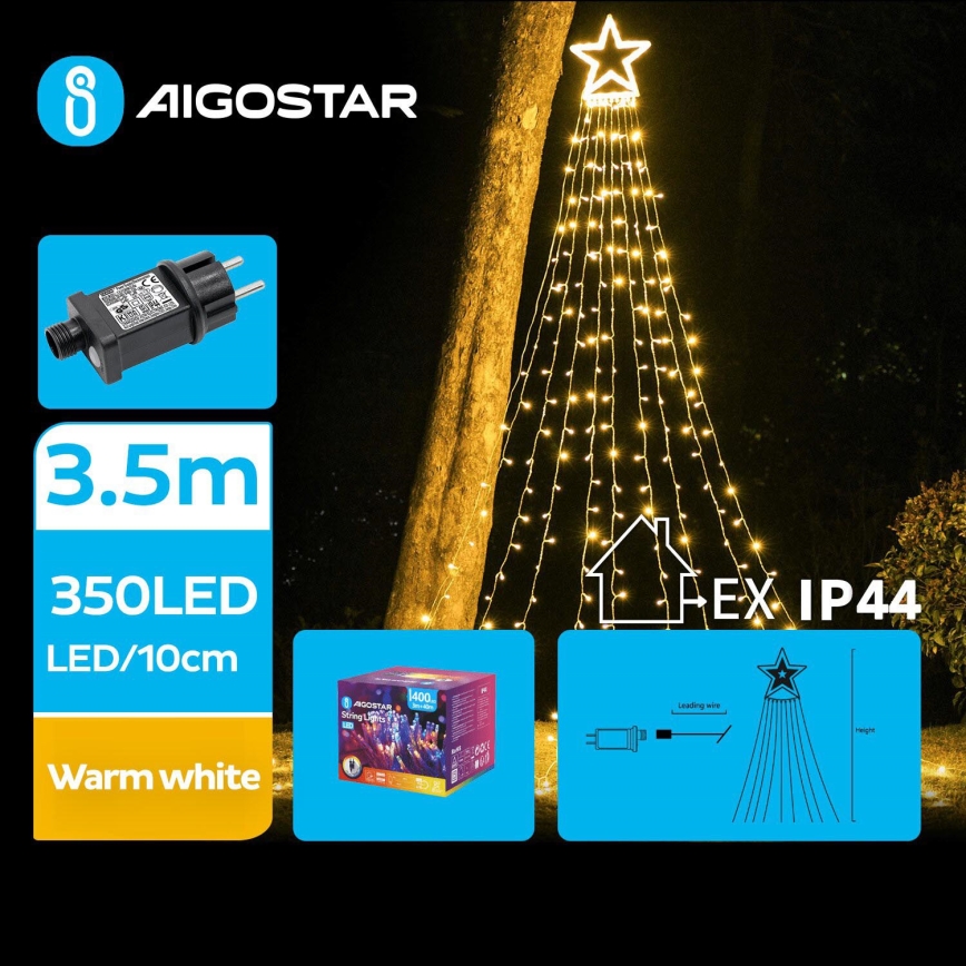 Aigostar - Décoration de Noël extérieure LED/6W/230V 3,5m IP44 blanc chaud
