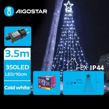 Aigostar - Décoration de Noël extérieure LED/6W/230V 3,5m IP44 blanc froid