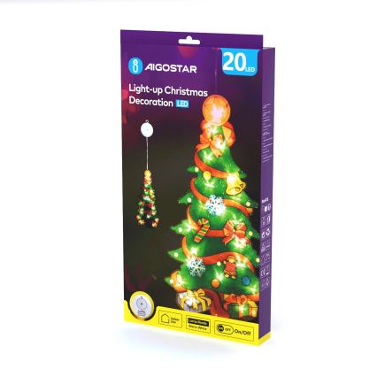 Aigostar - Décoration de Noël LED/3xAAA arbre 45cm