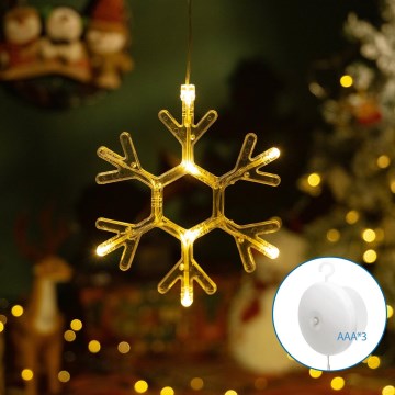 Aigostar - Décoration de Noël LED/3xAAA blanc chaud flocon de neige 19cm