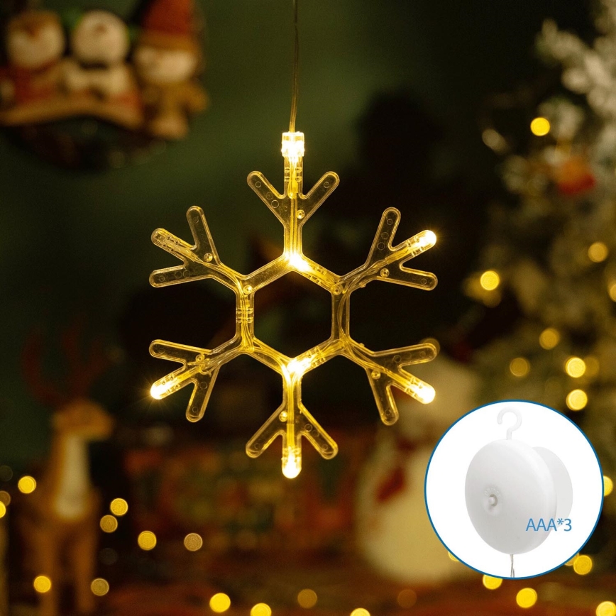 Aigostar - Décoration de Noël LED/3xAAA blanc chaud flocon de neige 19cm