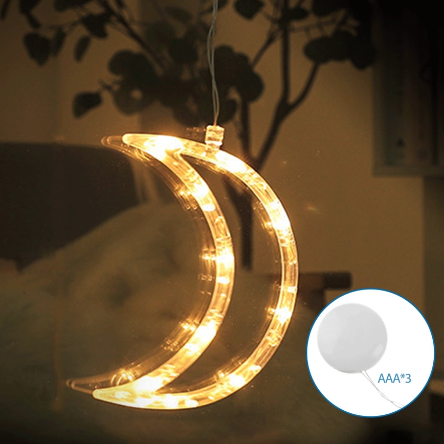 Aigostar - Décoration de Noël LED/3xAAA lune 18,5cm