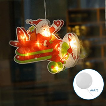 Aigostar - Décoration de Noël LED/3xAAA Noël airplane 17cm