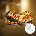 Aigostar - Décoration de Noël LED/3xAAA Père Noël et ses rennes 13,4cm