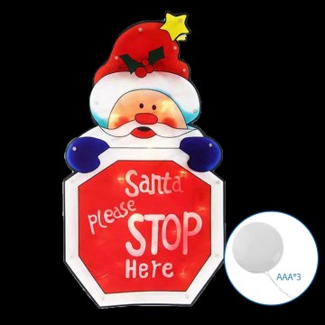Aigostar - Décoration de Noël LED/3xAAA Santa avec sign 45cm