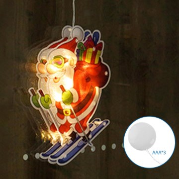 Aigostar - Décoration de Noël LED/3xAAA Santa on skis 23cm