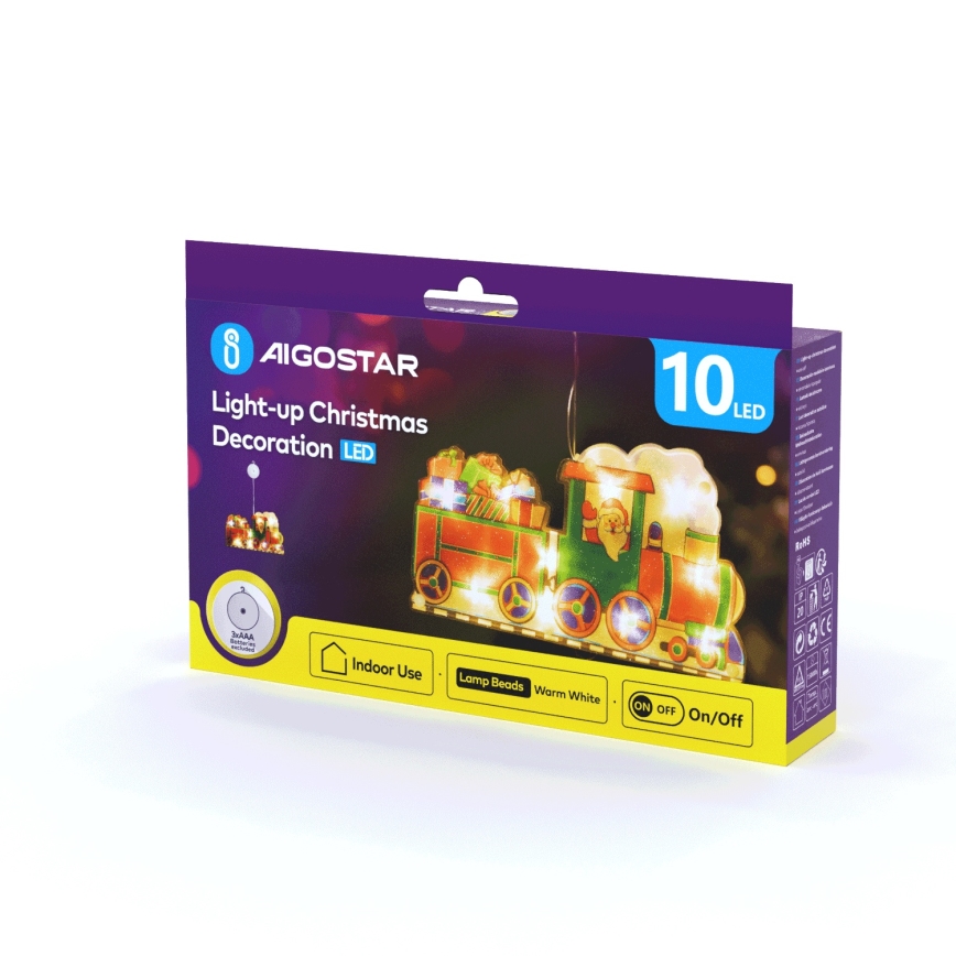 Aigostar - Décoration de Noël LED/3xAAA train 13,4cm