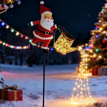Aigostar - Décoration de Noël LED pour extérieur 120xLED/3xAA/8 fonctions 80 cm IP44 Santa/blanc chaud