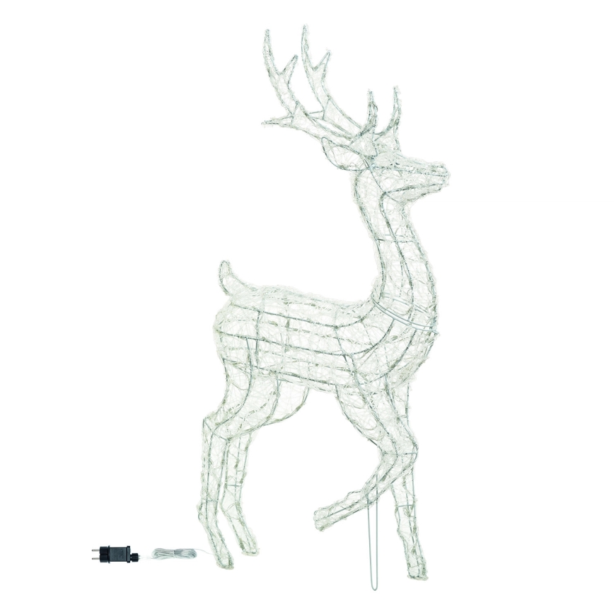 Aigostar - Décoration de Noël extérieure LED 240 LED/8 fonctions 1,25 m IP44 blanc froid renne
