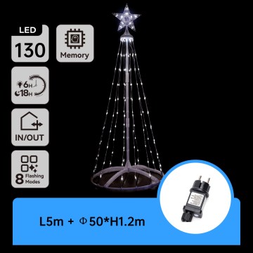 Aigostar - Décoration de Noël LED d'extérieur, 3,6 W, 230 V, 120 cm, IP44, blanc froid