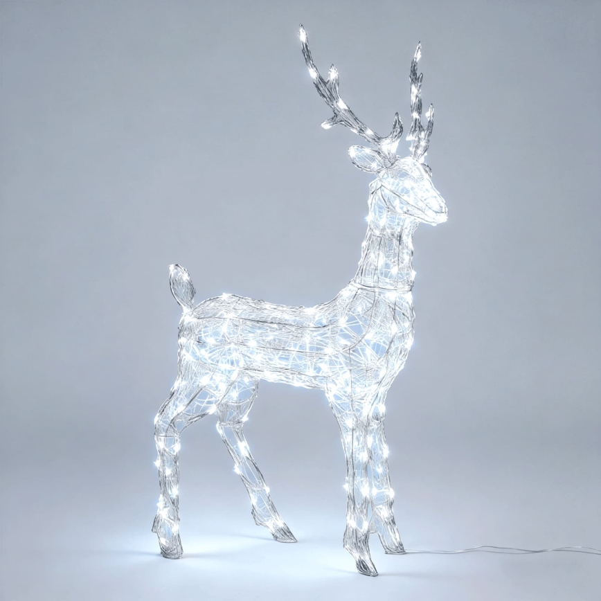 Aigostar - LED Décoration de Noël extérieure 180xLED/8 fonctions 1,05m IP44 blanc froid cerf