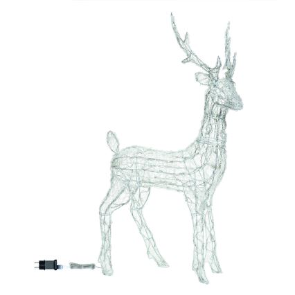 Aigostar - LED Décoration de Noël extérieure 180xLED/8 fonctions 1,05m IP44 blanc froid cerf