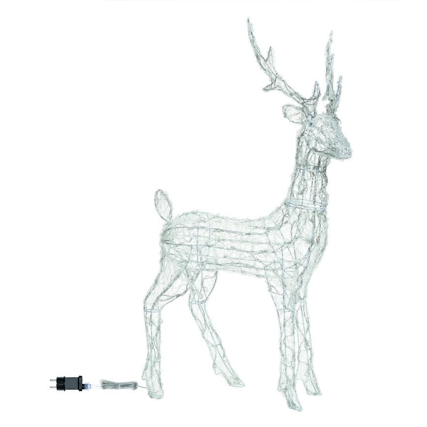 Aigostar - LED Décoration de Noël extérieure 180xLED/8 fonctions 1,05m IP44 blanc froid cerf