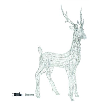 Aigostar - LED Décoration de Noël extérieure 180xLED/8 fonctions 1,05m IP44 blanc froid cerf