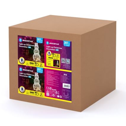 Aigostar - Décoration de Noël LED extérieure 3,6W/31/230V 2700K 120 cm IP44 bonhomme de neige