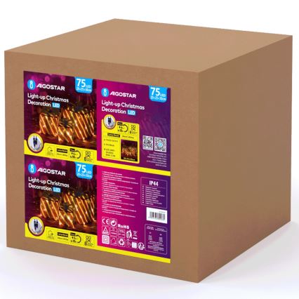 Aigostar- Décoration de Noël LED extérieure 3,6W/31/230V 2700K 20/25/30cm IP44 cadeaux