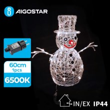 Aigostar - Décoration de Noël LED extérieure LED/3,6W/31/230V 6500K 60 cm IP44 bonhomme de neige